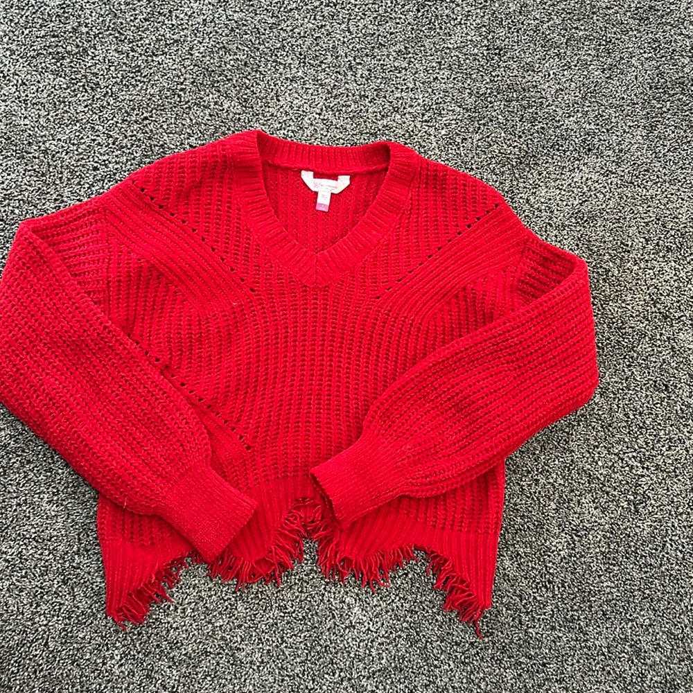 Red Cropped Sweater